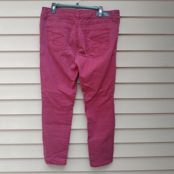 Seven7 Wine Red Skinny Jeans Burgundy Cotton Blend 5-Pocket - Picture 7 of 13